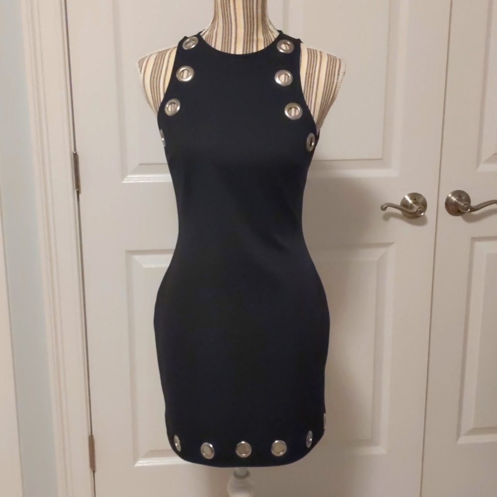Topshop little black grommet dress